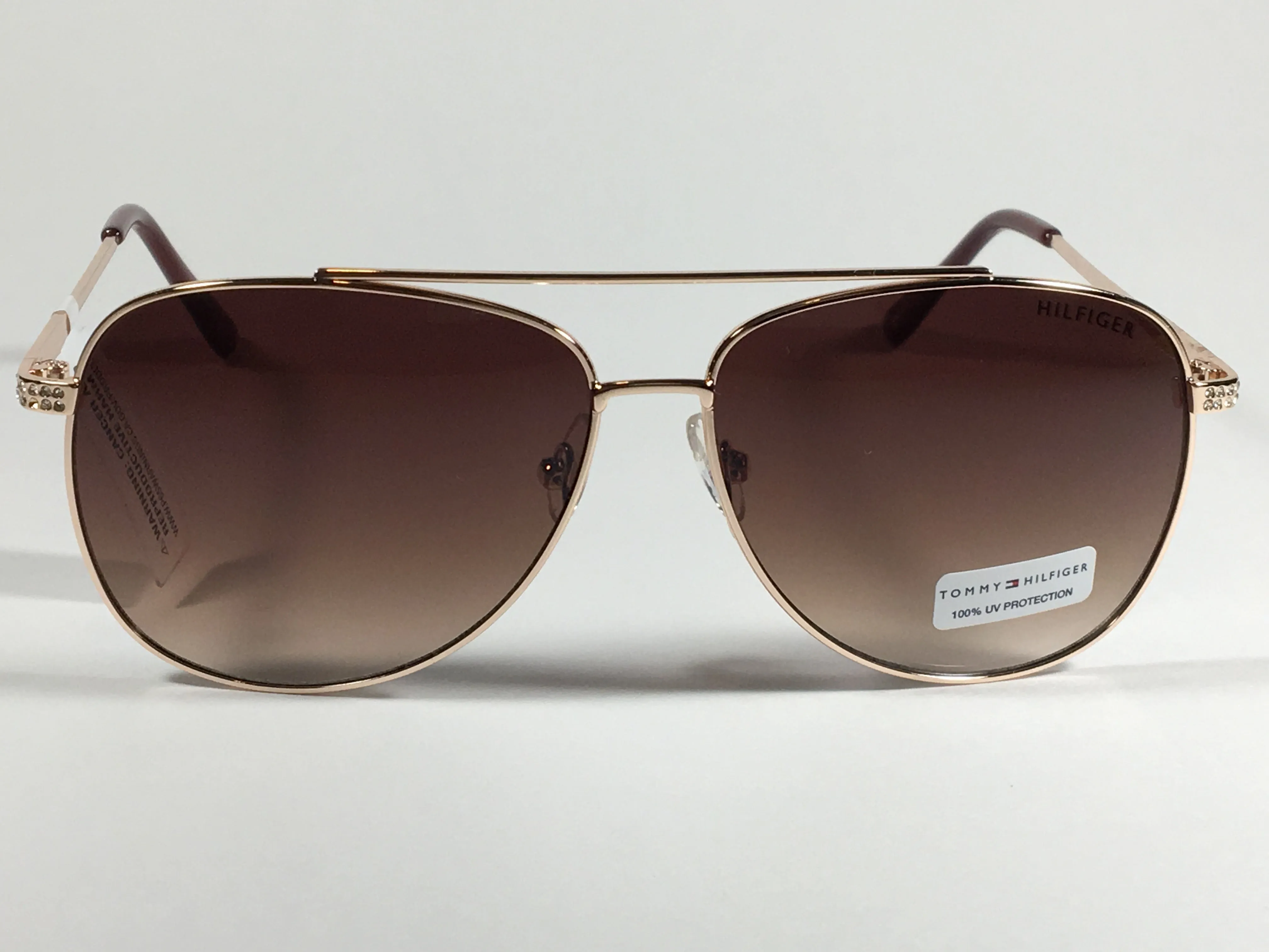 Tommy Hilfiger Siobhan Aviator Sunglasses Gold Bling Brown Gradient Lens SIOBHAN WM OL415