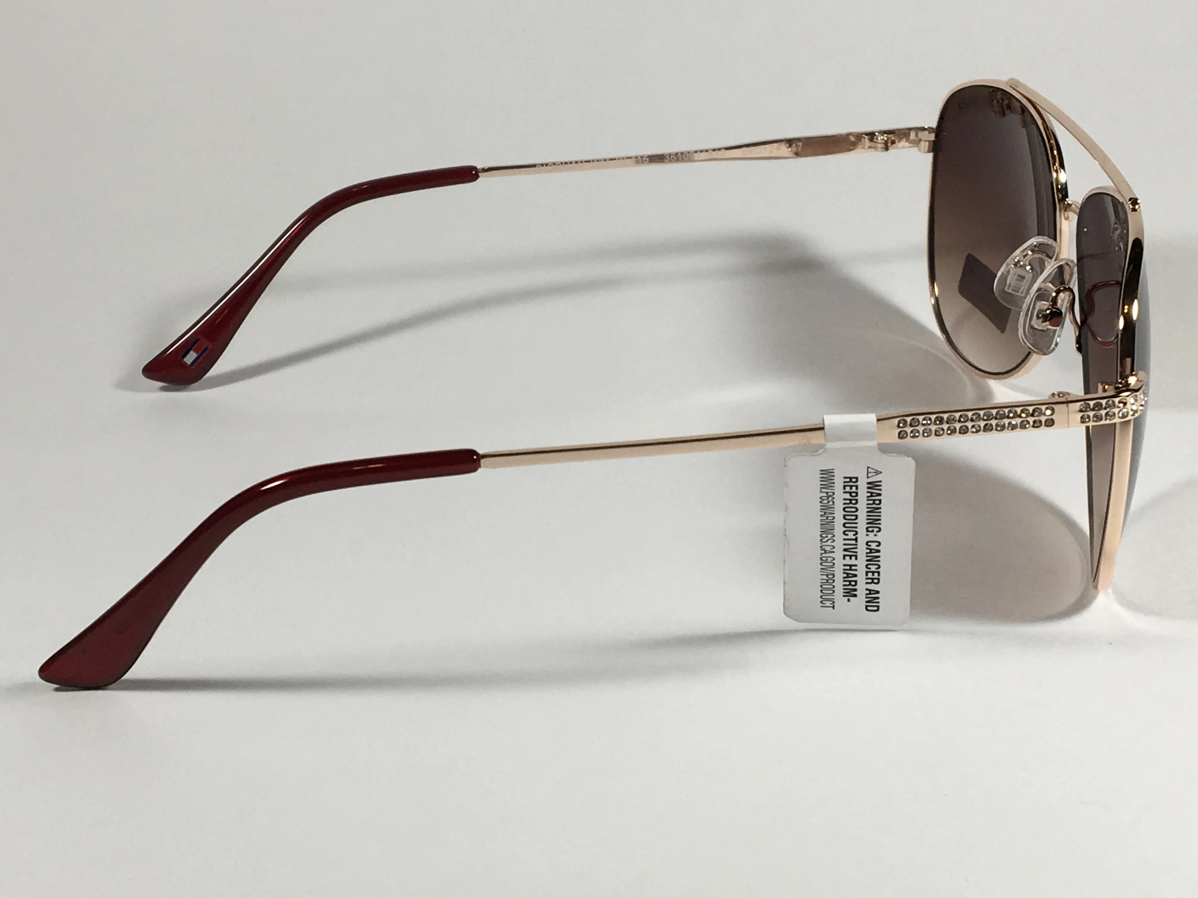 Tommy Hilfiger Siobhan Aviator Sunglasses Gold Bling Brown Gradient Lens SIOBHAN WM OL415