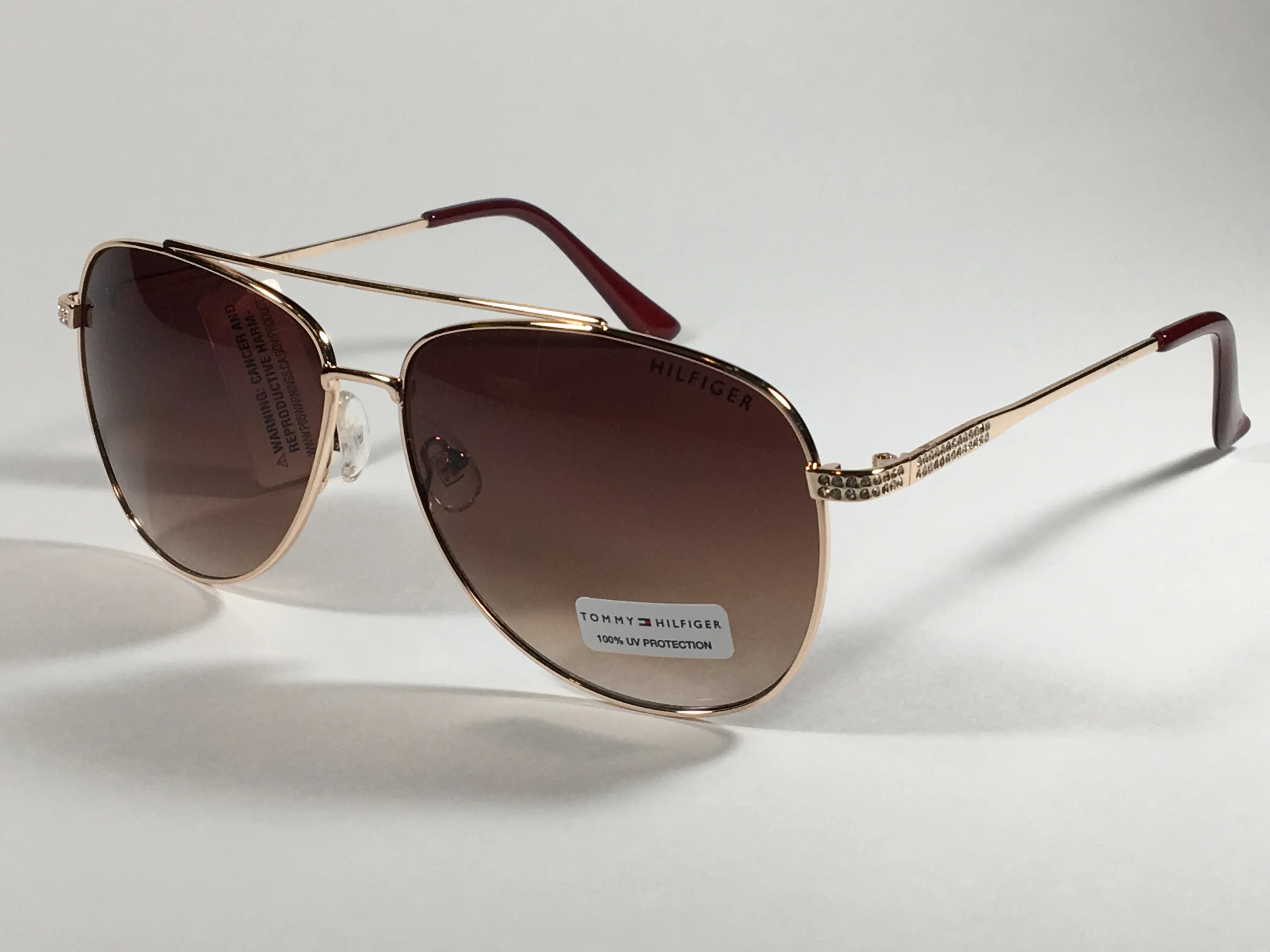 Tommy Hilfiger Siobhan Aviator Sunglasses Gold Bling Brown Gradient Lens SIOBHAN WM OL415