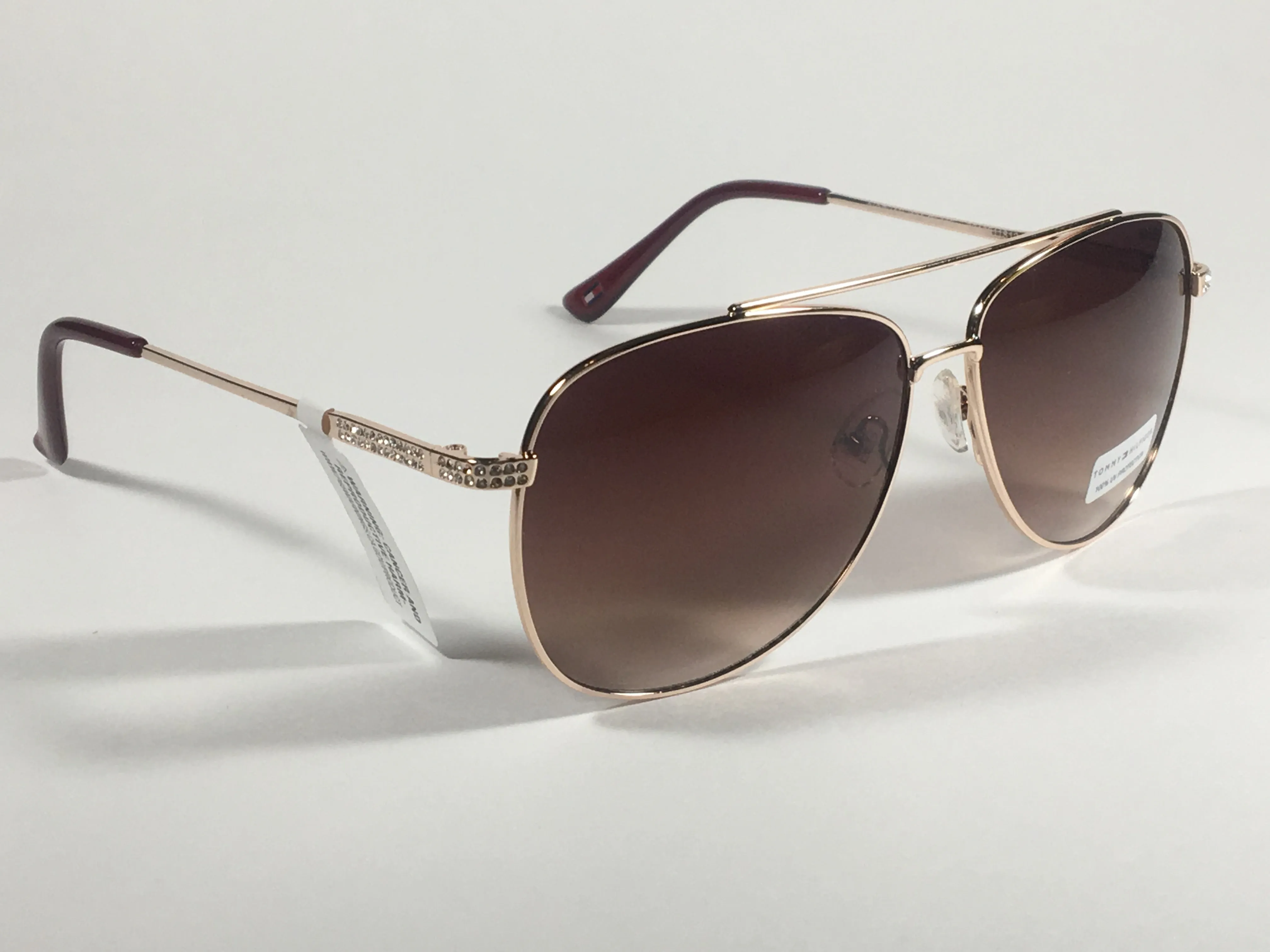 Tommy Hilfiger Siobhan Aviator Sunglasses Gold Bling Brown Gradient Lens SIOBHAN WM OL415