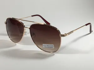 Tommy Hilfiger Siobhan Aviator Sunglasses Gold Bling Brown Gradient Lens SIOBHAN WM OL415