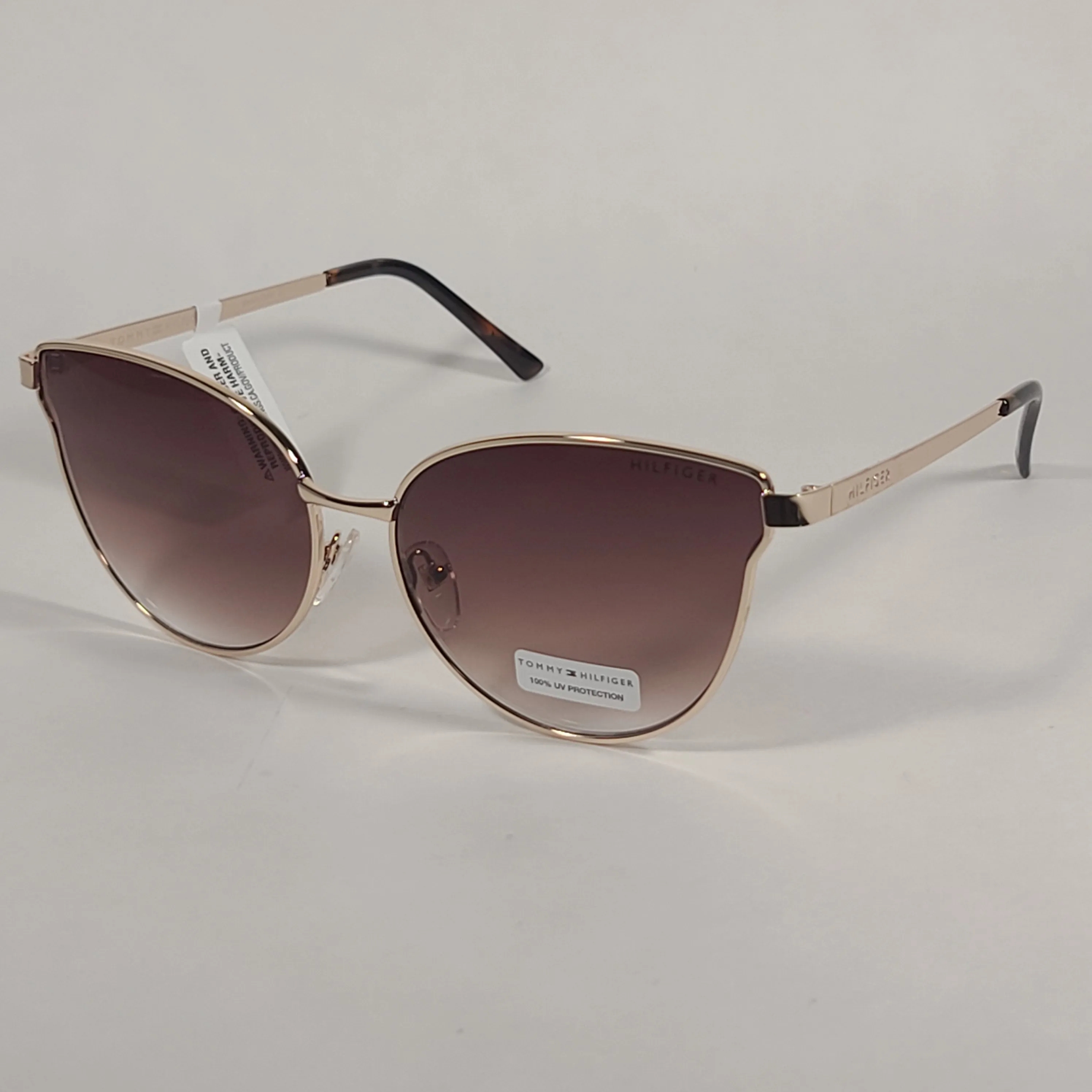 Tommy Hilfiger Zendaya Cat Eye Sunglasses Gold Frame Brown Gradient Lens ZENDAYA WM OL482
