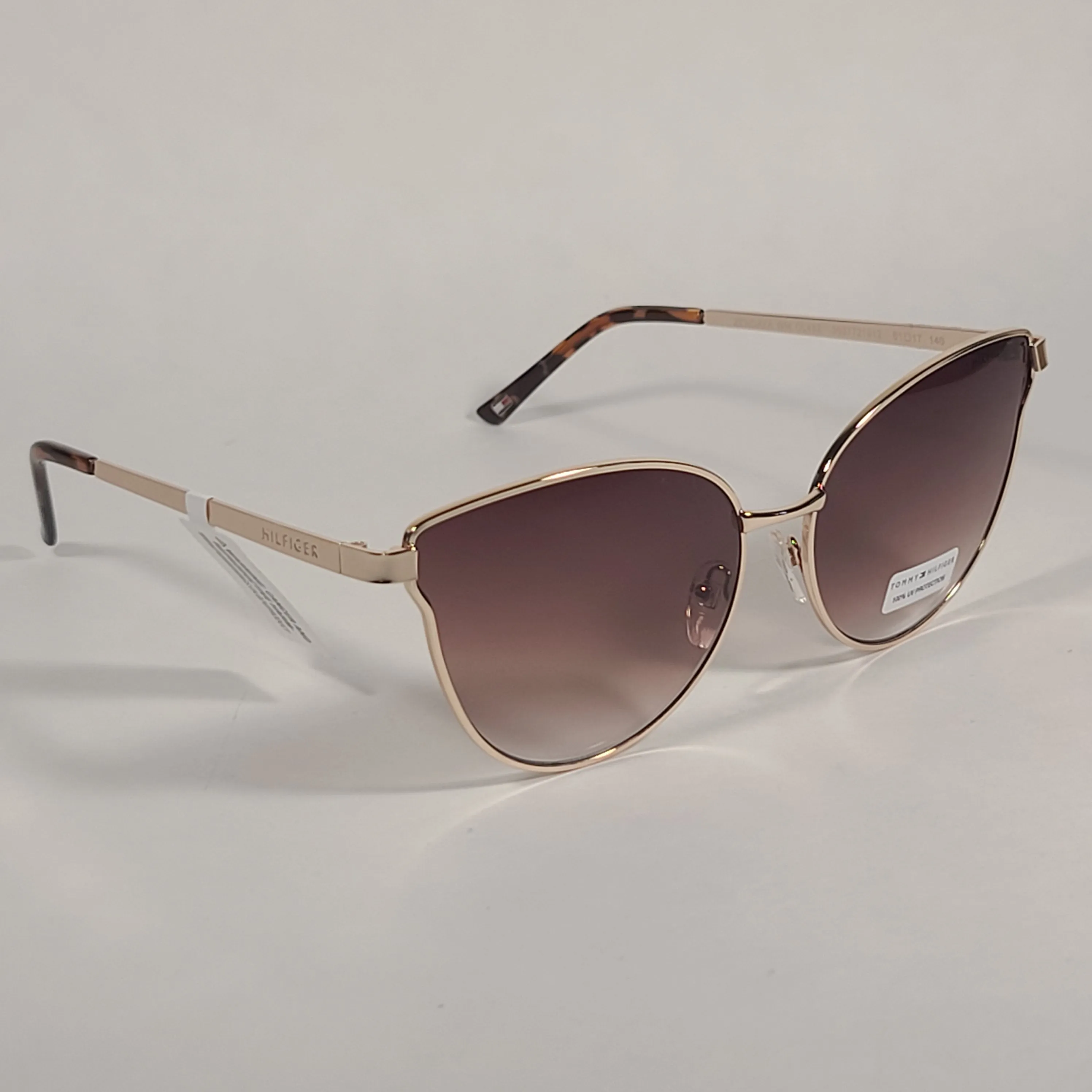 Tommy Hilfiger Zendaya Cat Eye Sunglasses Gold Frame Brown Gradient Lens ZENDAYA WM OL482