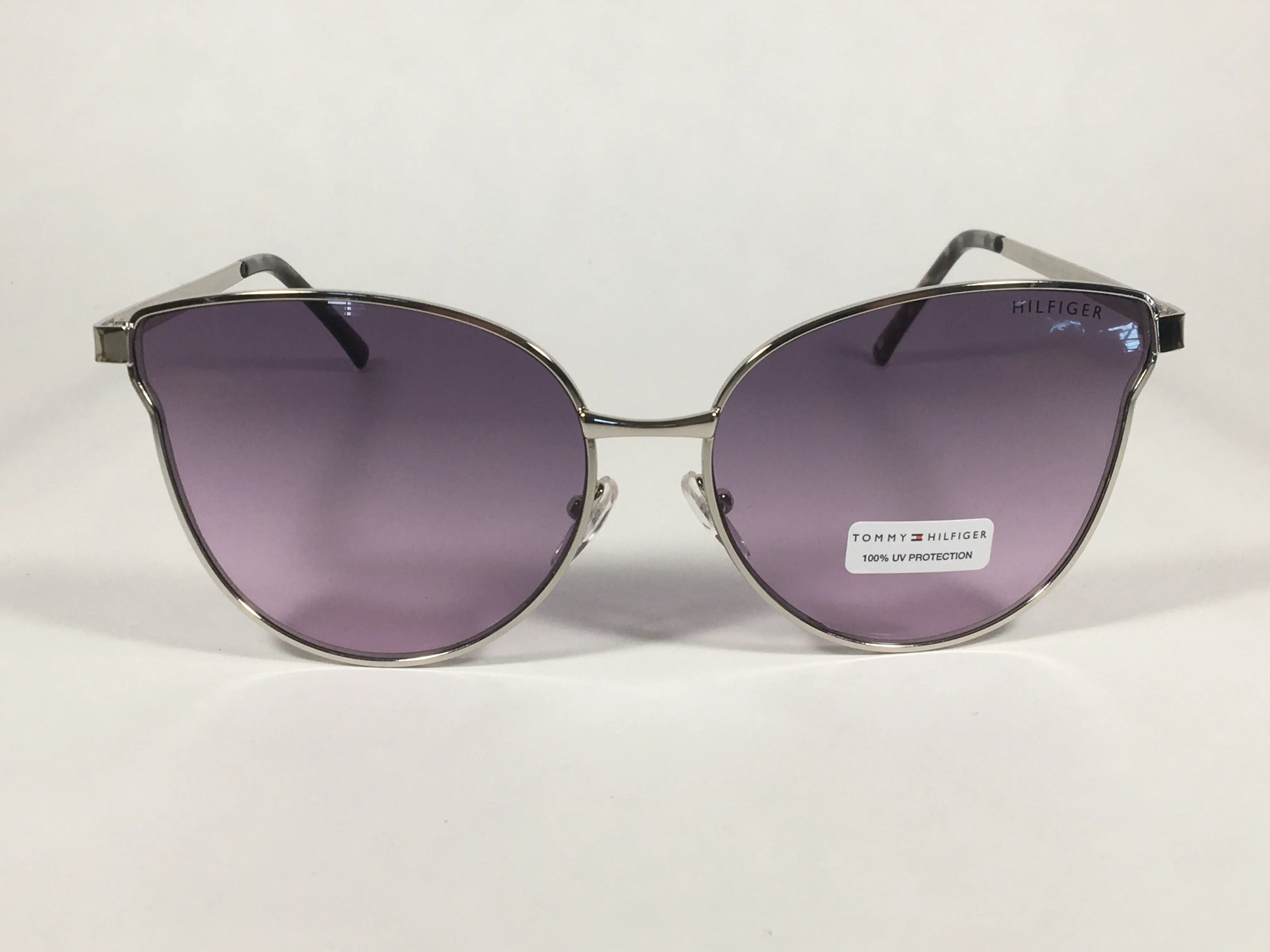 Tommy Hilfiger Zendaya Cat Eye Sunglasses Silver Frame Purple Gradient Lens ZENDAYA WM OL482