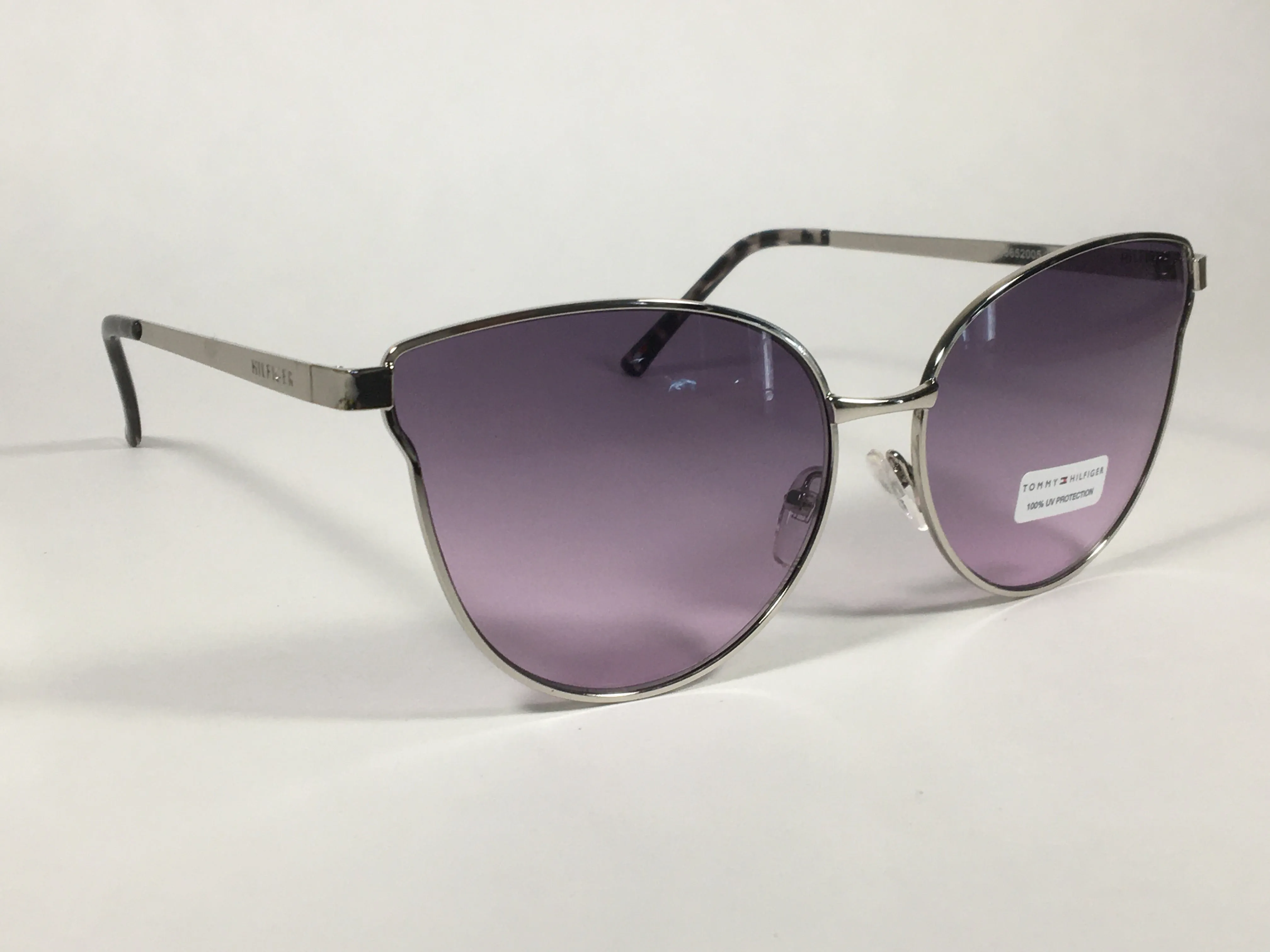 Tommy Hilfiger Zendaya Cat Eye Sunglasses Silver Frame Purple Gradient Lens ZENDAYA WM OL482
