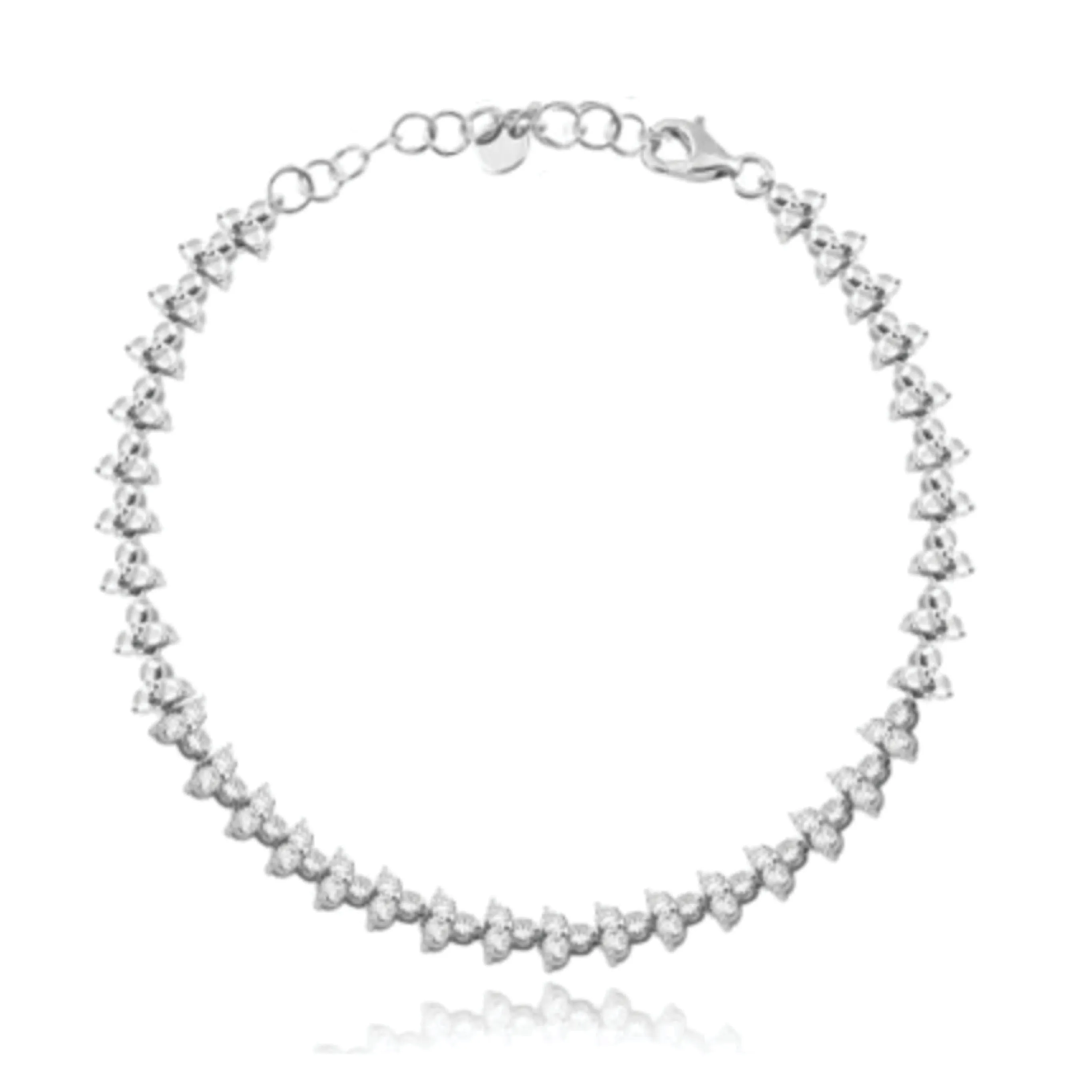 Trio Diamond Half Way Tennis Bracelet