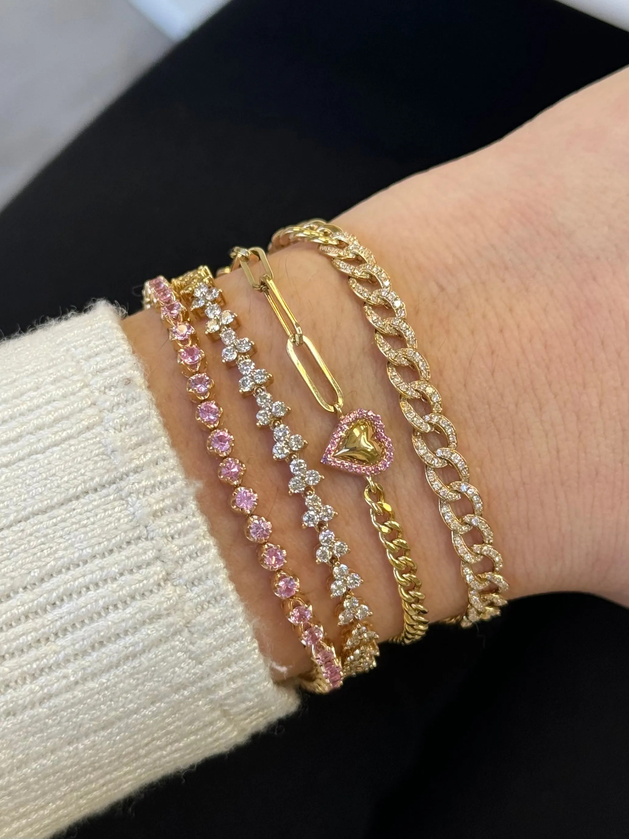 Trio Diamond Half Way Tennis Bracelet
