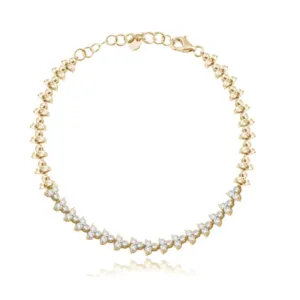 Trio Diamond Half Way Tennis Bracelet