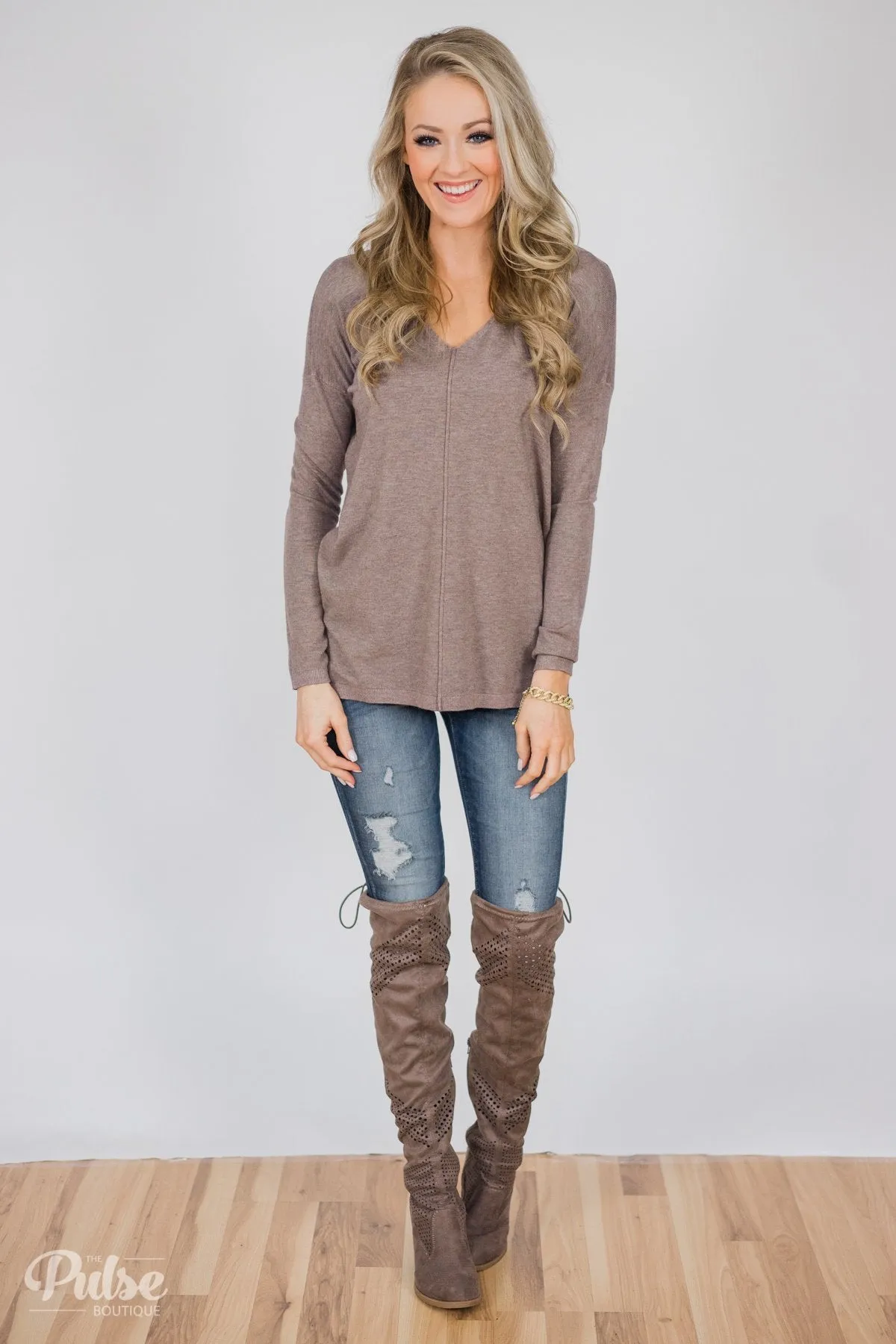Truly Yours Sweater- Dark Mocha