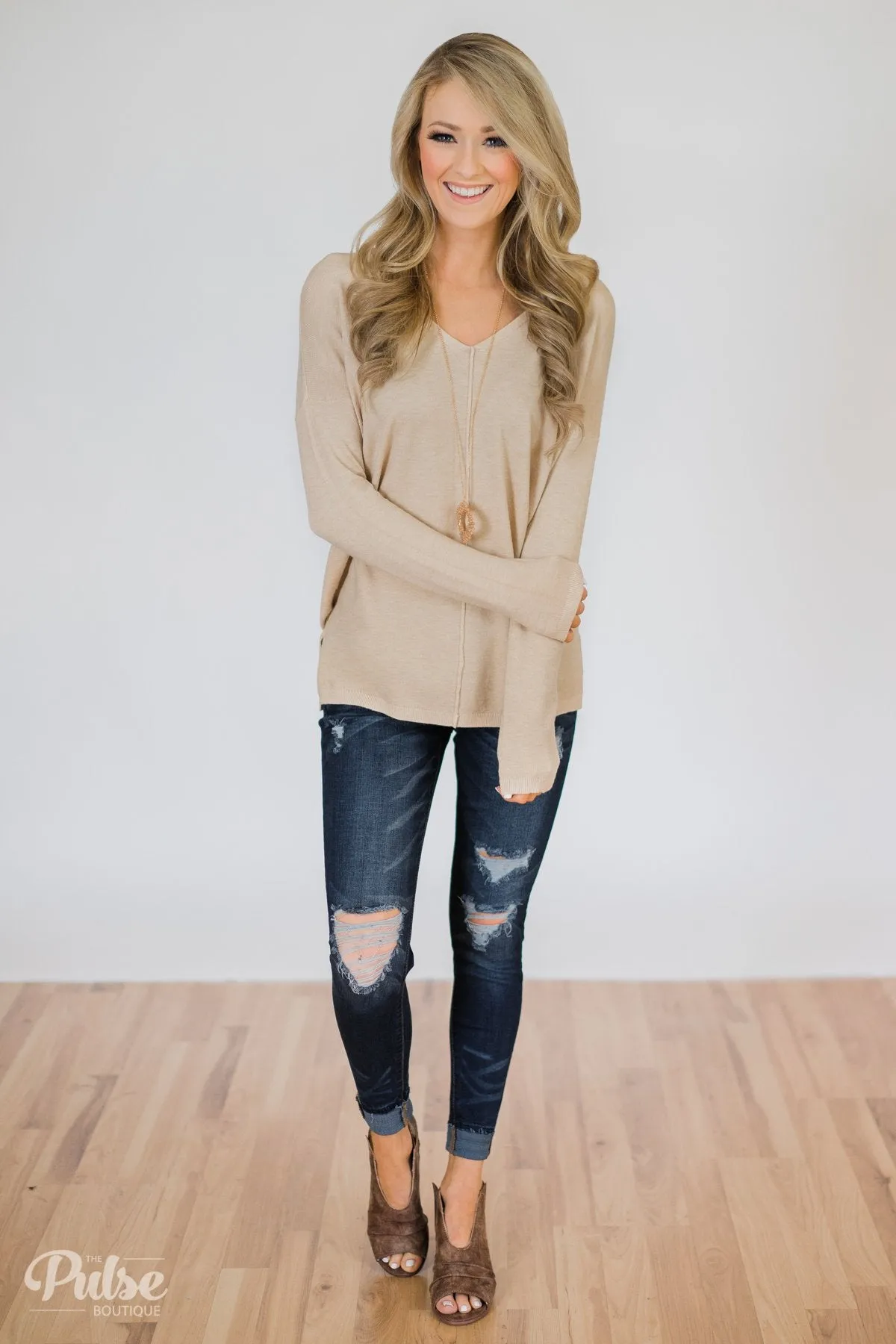 Truly Yours Sweater- Oatmeal