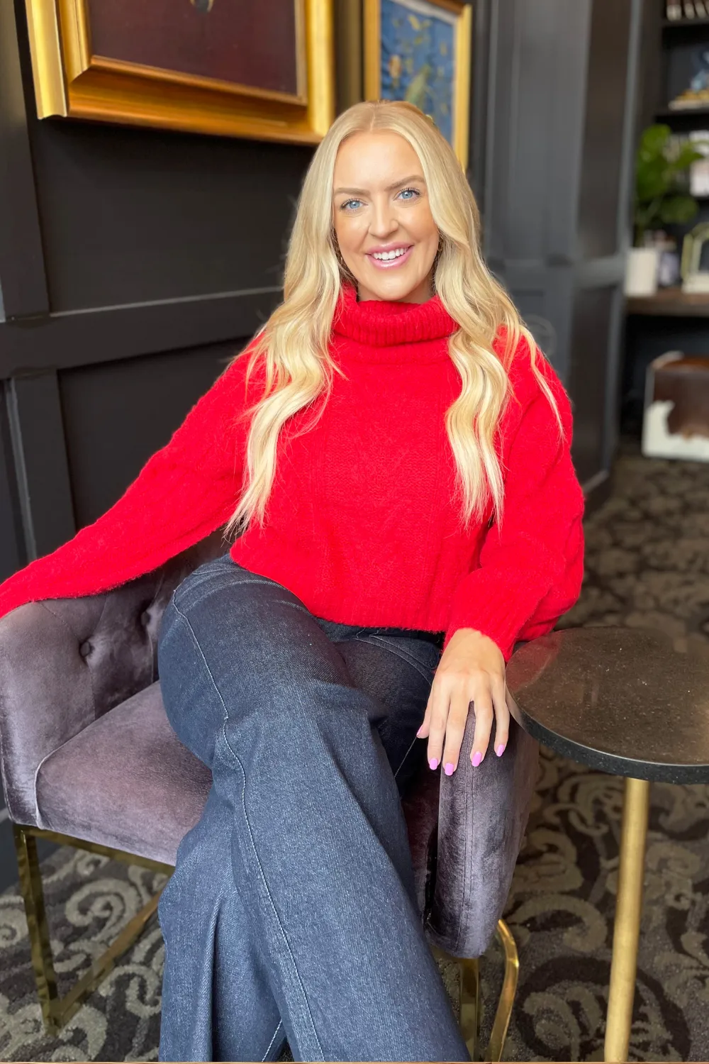 Turtleneck Cable Knit Sweater