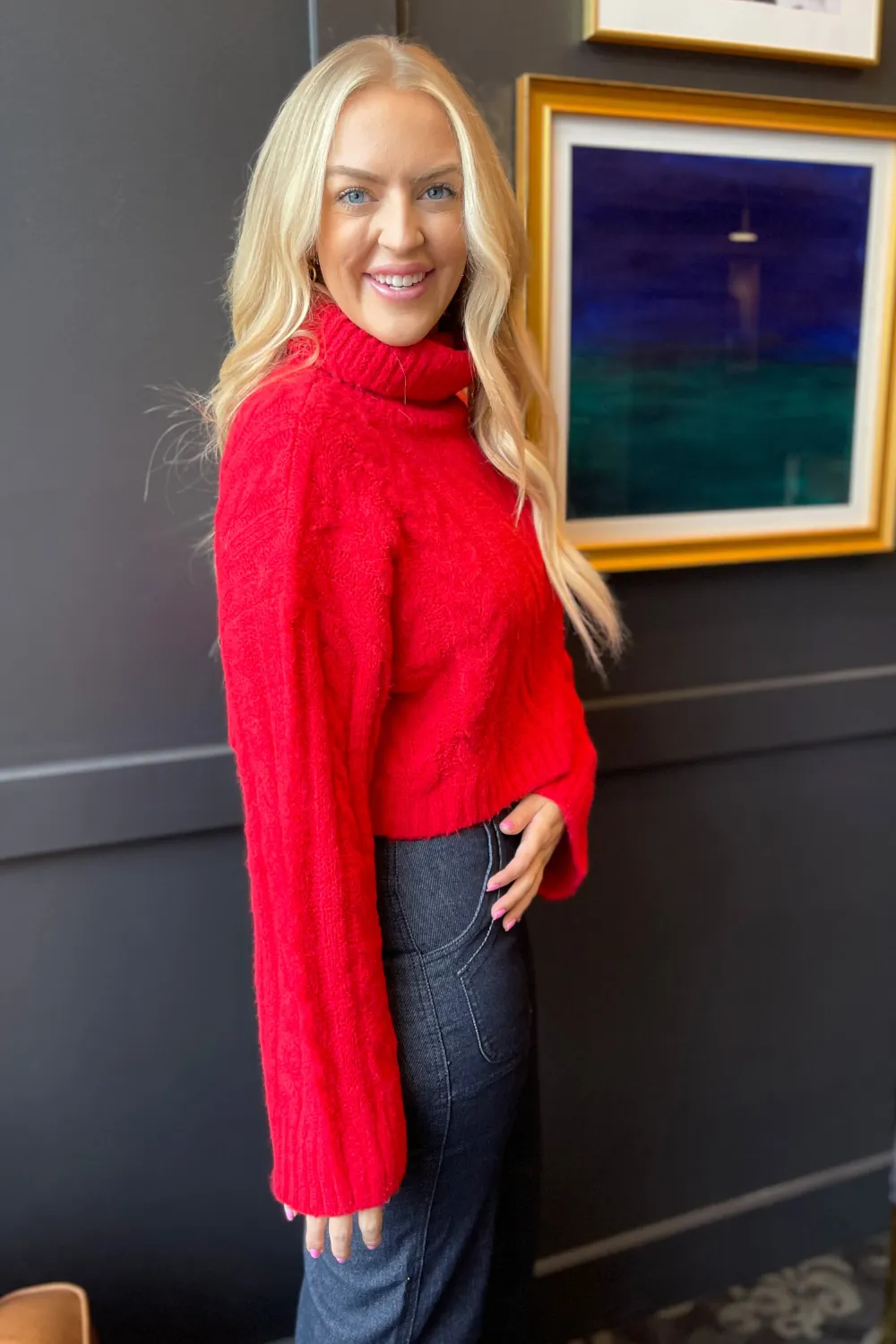 Turtleneck Cable Knit Sweater