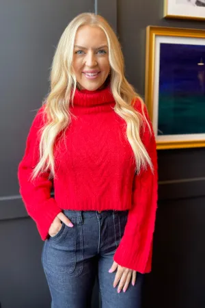Turtleneck Cable Knit Sweater
