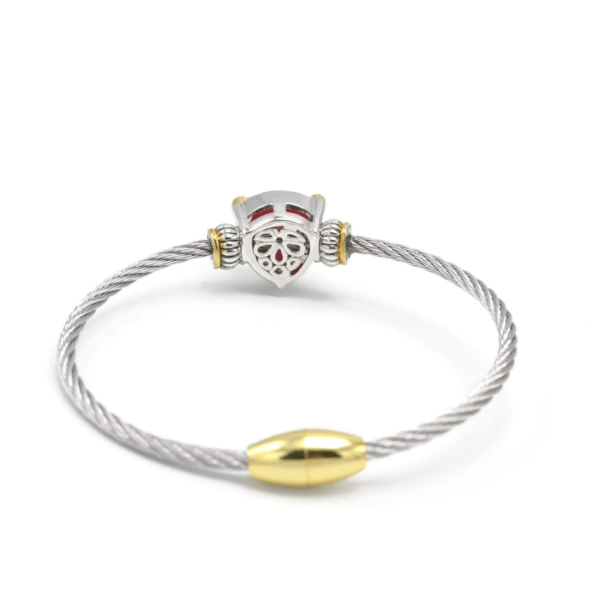 TWO TONE SIAM CRYSTAL CLASSIC CABLE BRACELET# 4110BR-TT-SIAM(FD16)