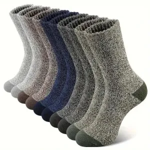Ultimate Comfort 5-Pair Merino Wool Thermal Socks for Men - Super Thick Hiking Gear for Cold Weather Adventures