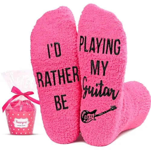 Unique Guitar Gifts for Women, Music Gifts for Bass Guitar Players, Heavy Metal Gifts for Guitar Lovers and Teachers,Funny Guitar Socks