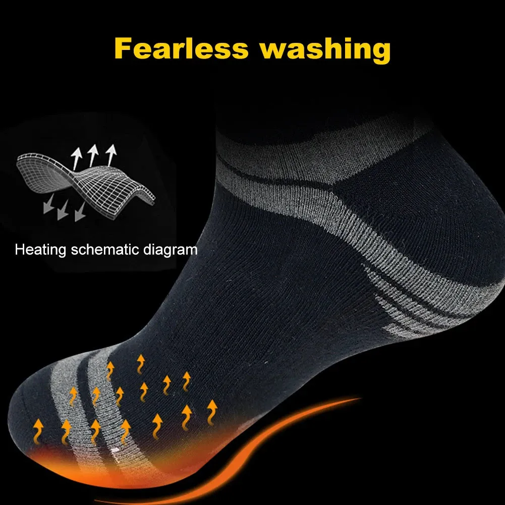 Unisex Thermal Insulated Socks Washable Rechargeable Heated Socks Elastic Thickened for Outdoor Sports Skiing Sport Thermal Sock