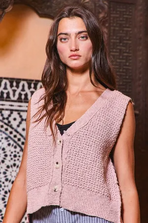 V-Neck Button Up Sweater Vest