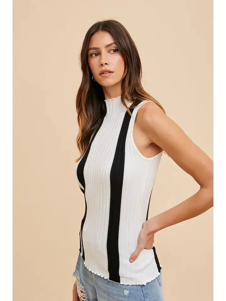 Valerie Vertical Stripe Mock Tank