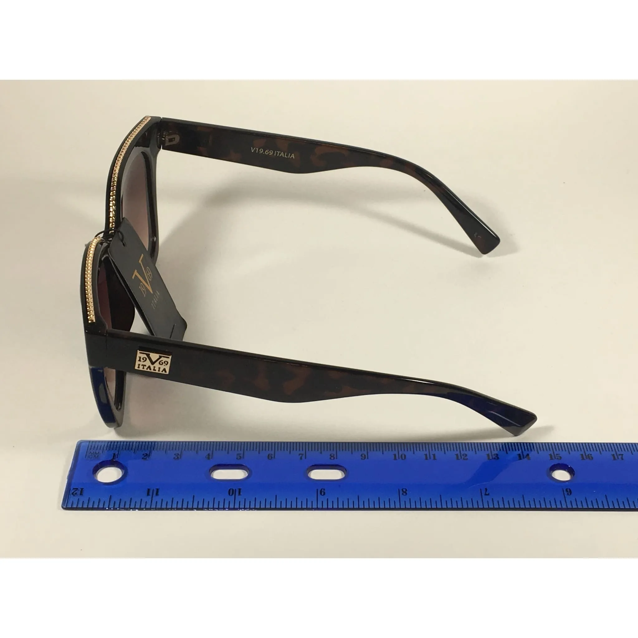 Versace 19V69 Italia Enza Square Sunglasses Brown Tortoise Brown Gradient Lens