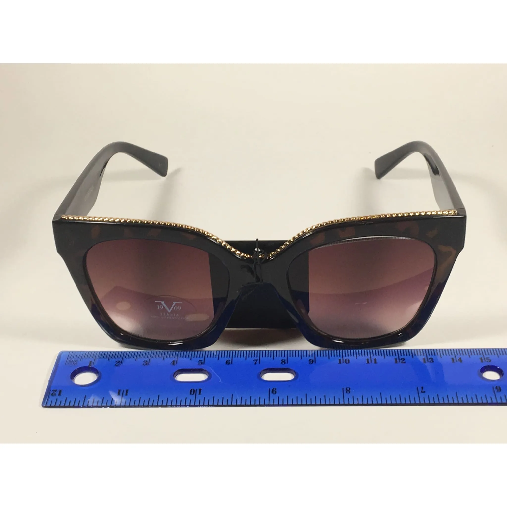 Versace 19V69 Italia Enza Square Sunglasses Brown Tortoise Brown Gradient Lens