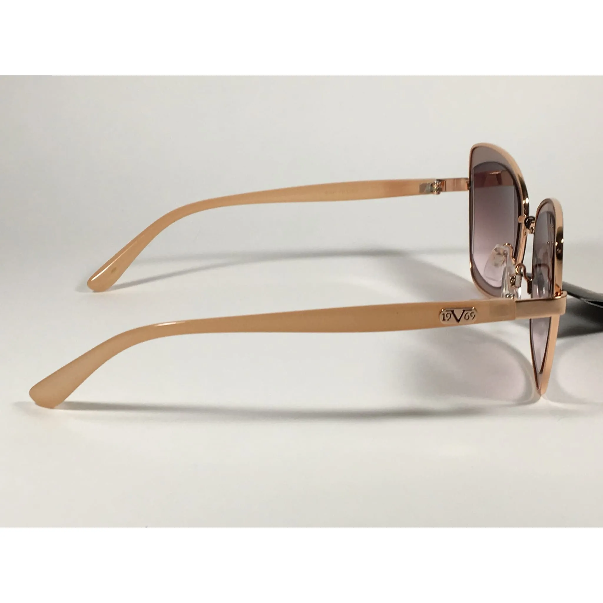 Versace 19V69 Italia Liliana Butterfly Sunglasses Rose Gold and Nude Frame Brown Rose Gradient Lens