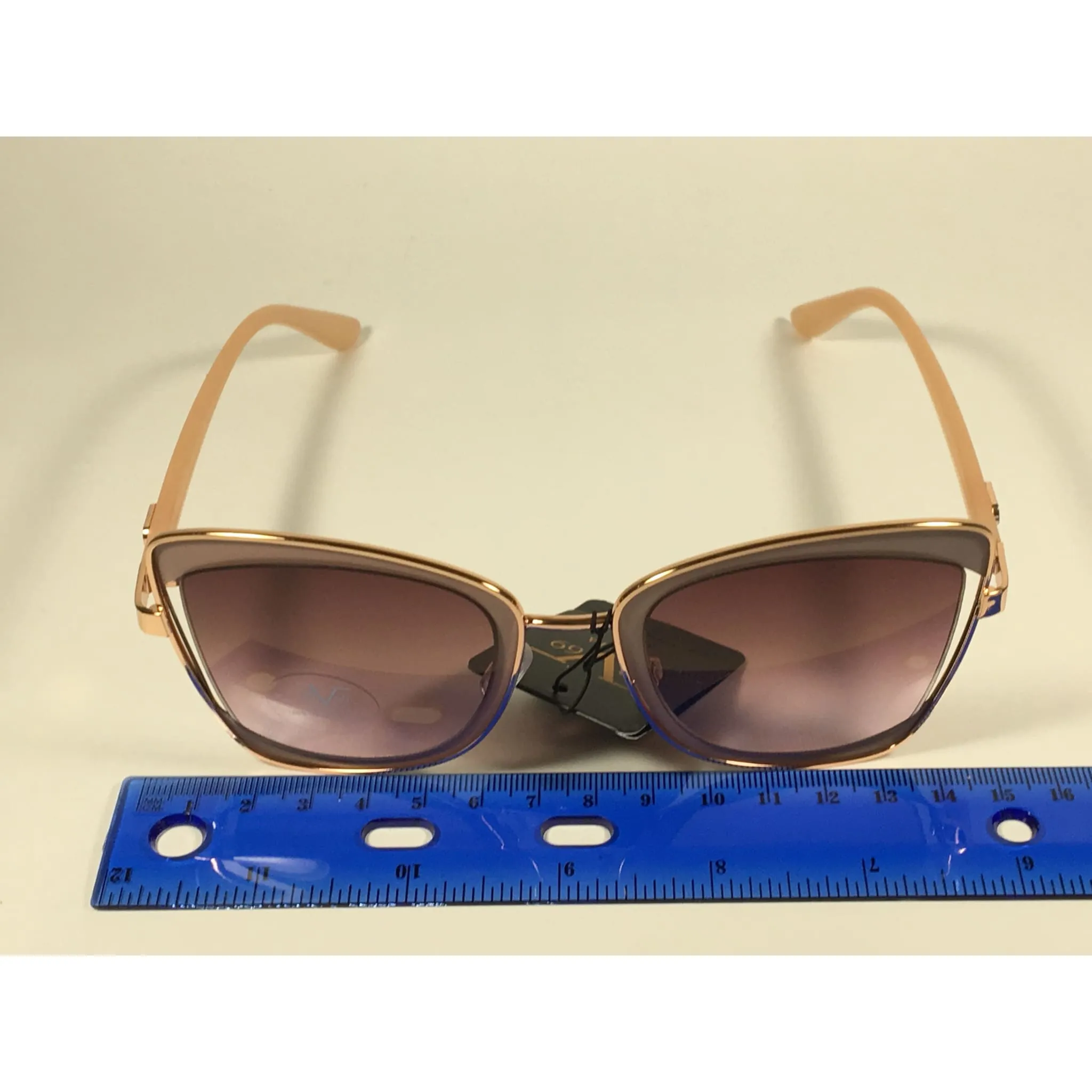 Versace 19V69 Italia Liliana Butterfly Sunglasses Rose Gold and Nude Frame Brown Rose Gradient Lens
