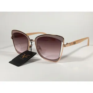 Versace 19V69 Italia Liliana Butterfly Sunglasses Rose Gold and Nude Frame Brown Rose Gradient Lens