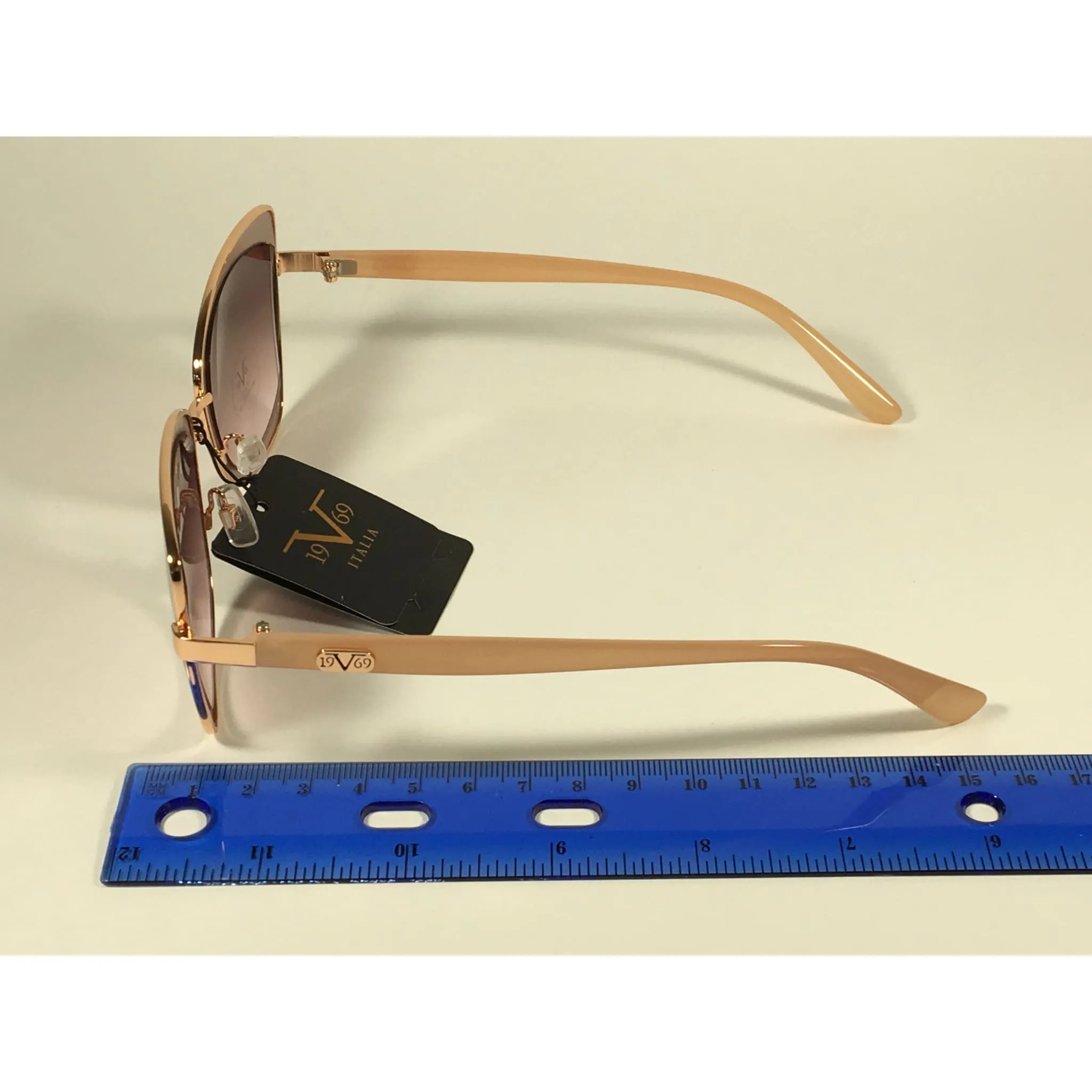 Versace 19V69 Italia Liliana Butterfly Sunglasses Rose Gold and Nude Frame Brown Rose Gradient Lens