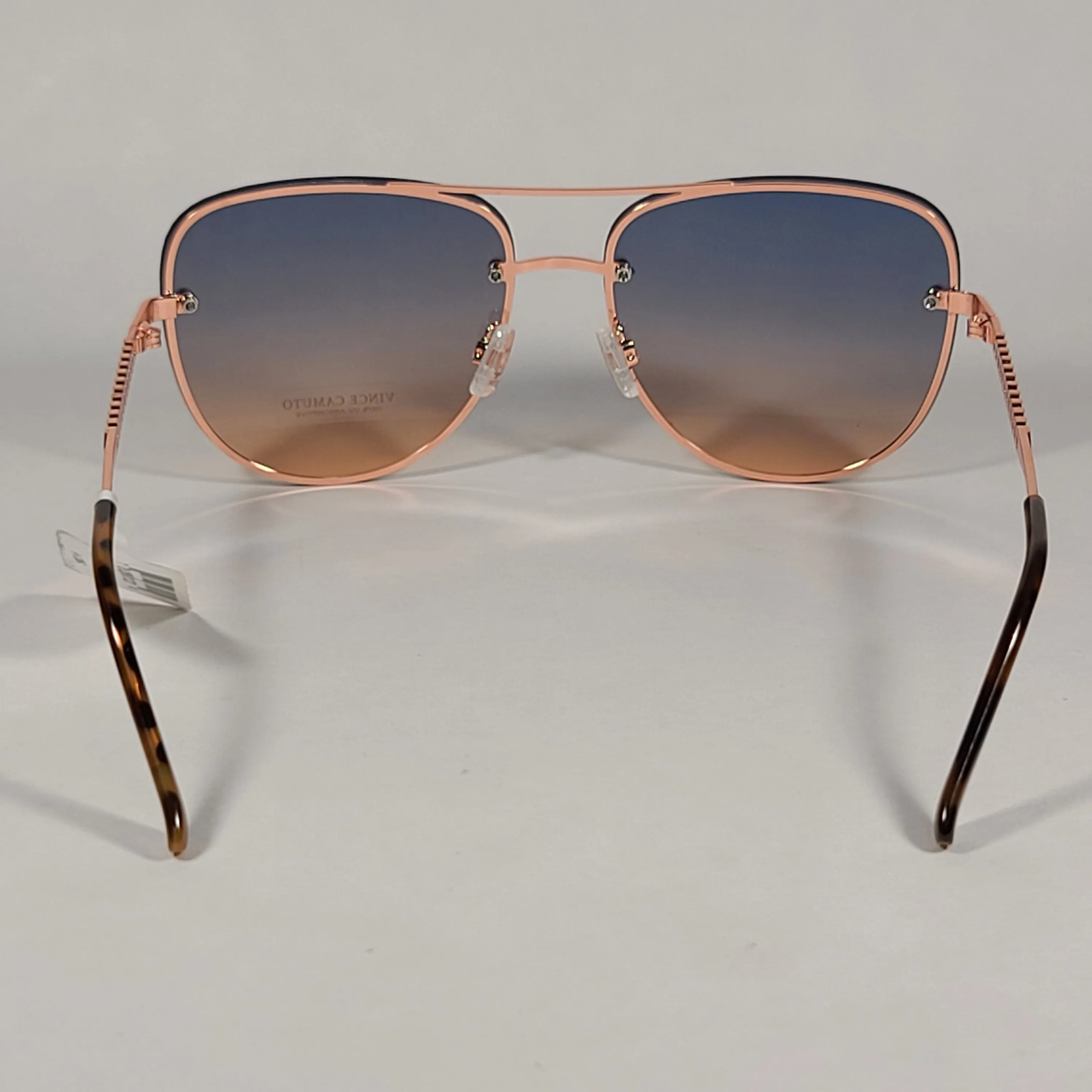 Vince Camuto Rimless Navigator Sunglasses Rose Gold Blue Gradient VC954 RGD
