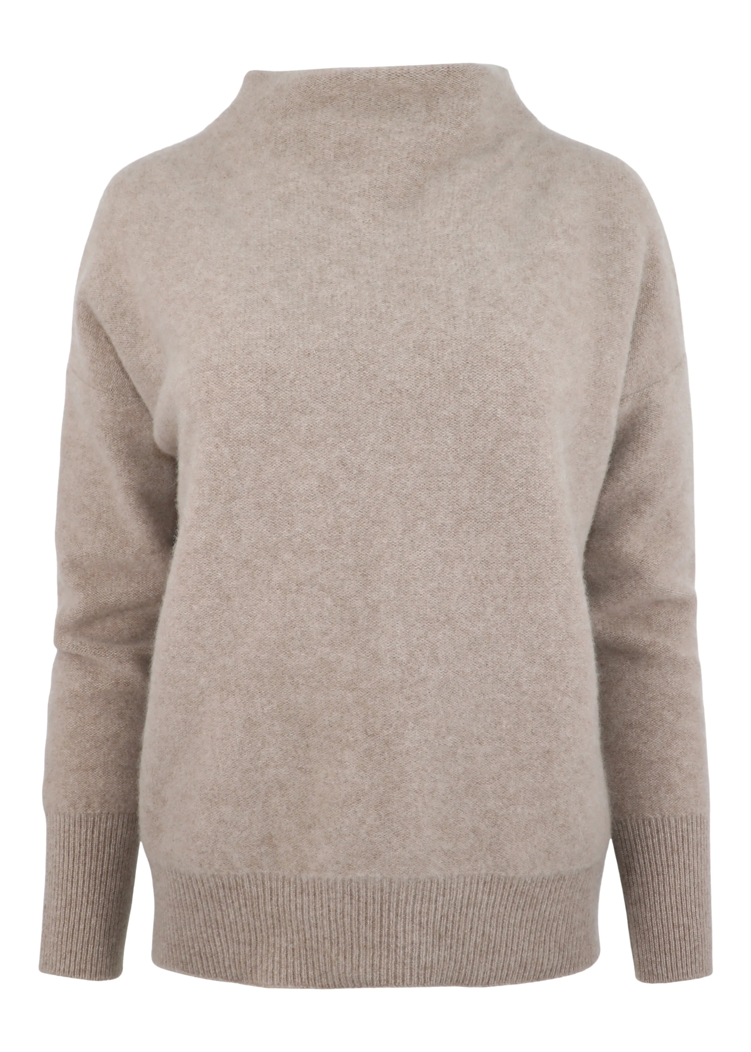 Vince Cashmere Funnel Neck Pullover Sweater in Hazelnut
