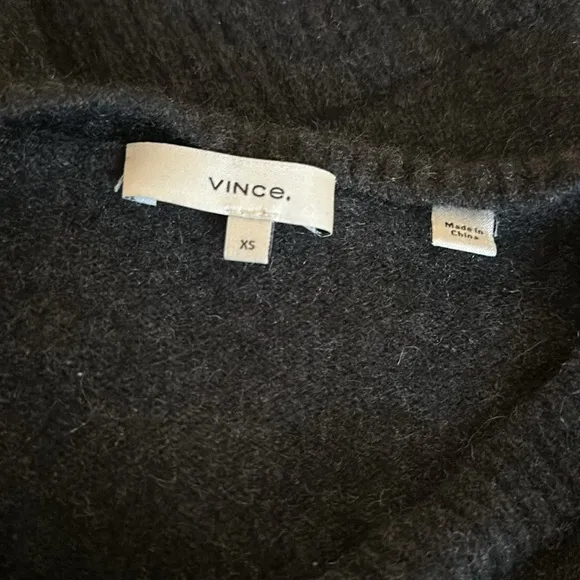 Vince cashmere sweater in a charcoal black color