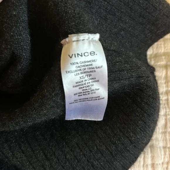 Vince cashmere sweater in a charcoal black color