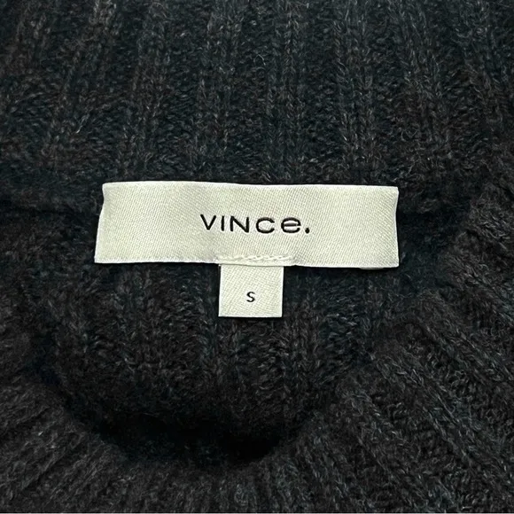 Vince Ribbed Wool &amp; Cashmere Tunic Top Sweater Vest in Heather Charcoal - Size S