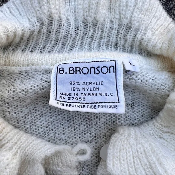 Vintage 70’s/80’s cream knit preppy quarter button sweater