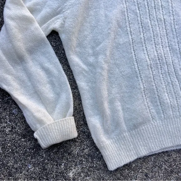 Vintage 70’s/80’s cream knit preppy quarter button sweater