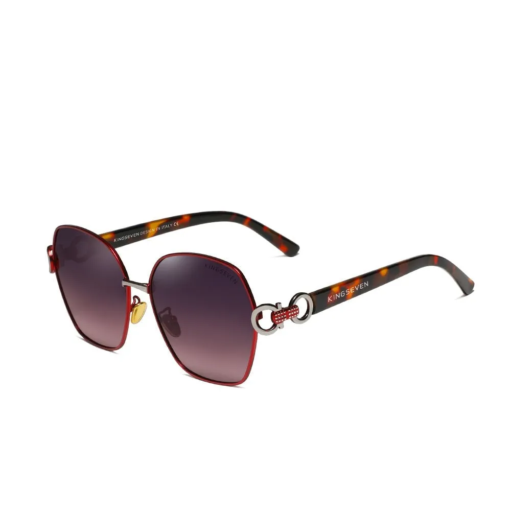 Vintage Butterfly Women Retro Double Ring Design Gradient Sunglasses