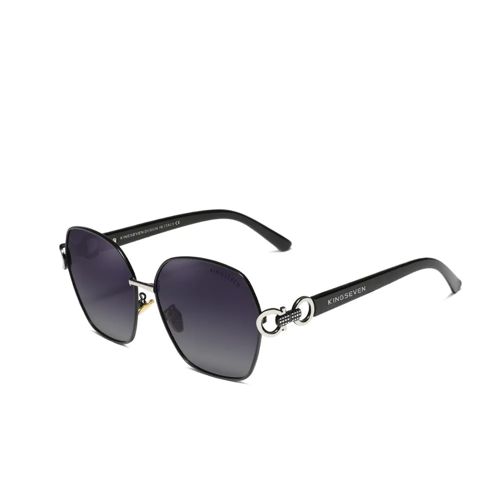 Vintage Butterfly Women Retro Double Ring Design Gradient Sunglasses