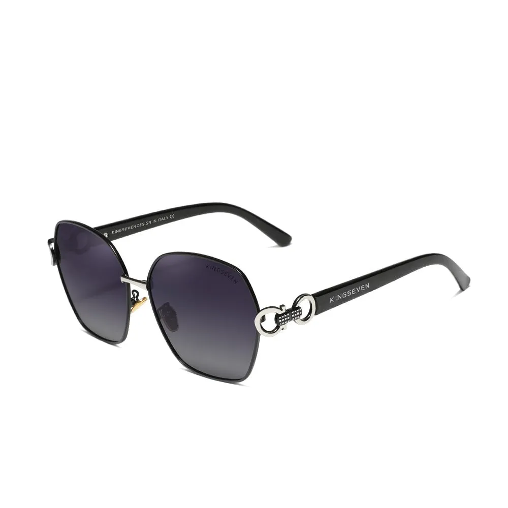 Vintage Butterfly Women Retro Double Ring Design Gradient Sunglasses