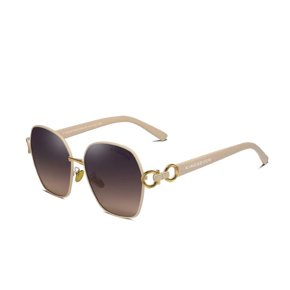 Vintage Butterfly Women Retro Double Ring Design Gradient Sunglasses