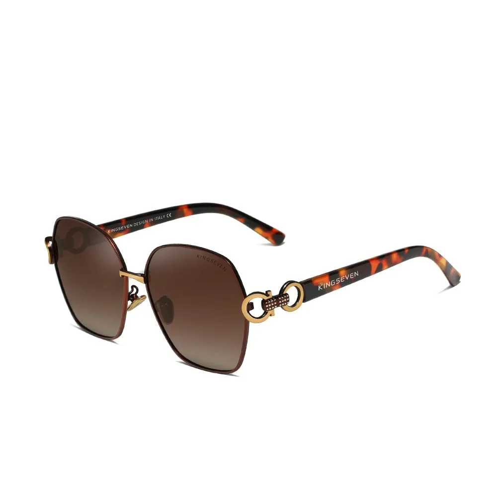 Vintage Butterfly Women Retro Double Ring Design Gradient Sunglasses