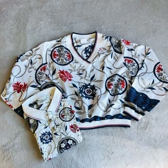 Vintage Marcia Silky V-Neck Sweater Blouse