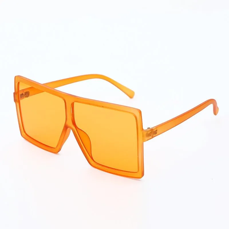 Vintage Oversized Square Sunglasses Women Gradient Shades Flat Top Glasses