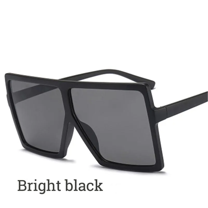 Vintage Oversized Square Sunglasses Women Gradient Shades Flat Top Glasses