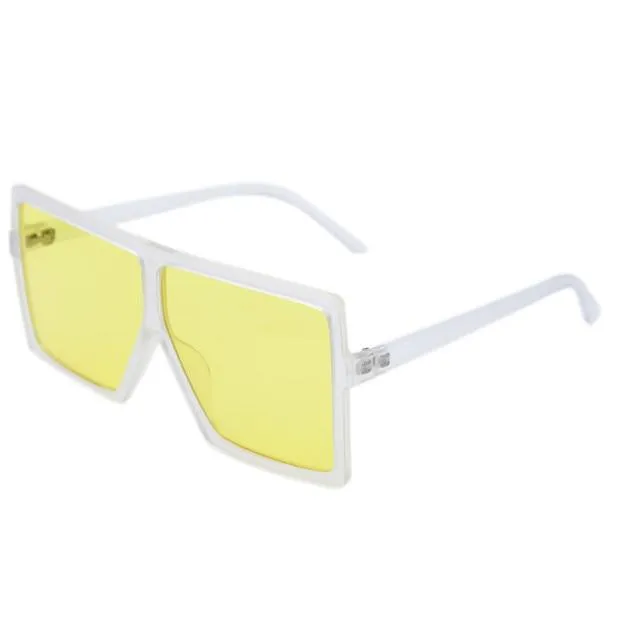 Vintage Oversized Square Sunglasses Women Gradient Shades Flat Top Glasses