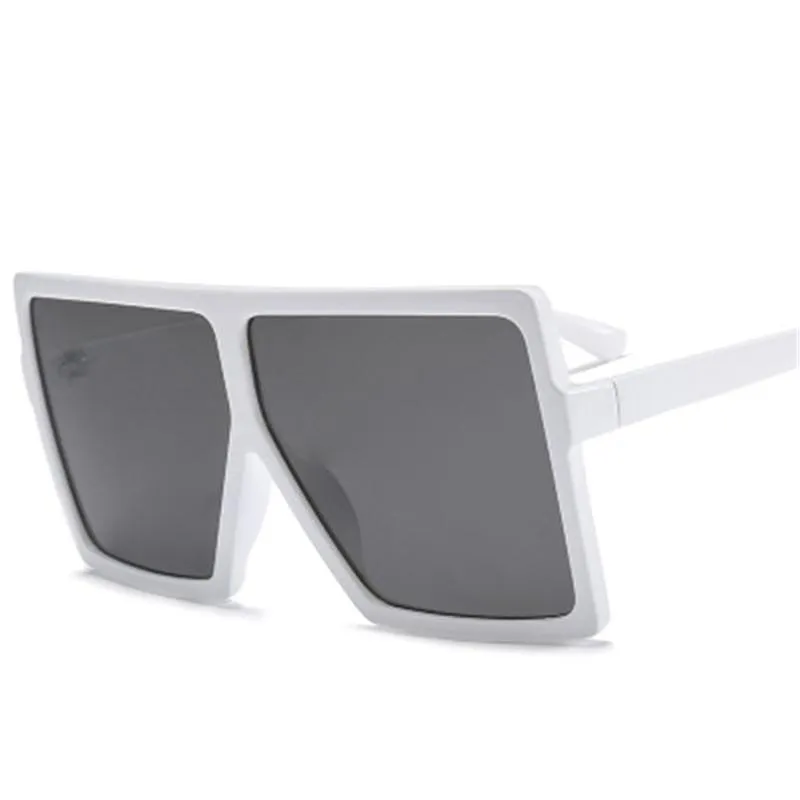Vintage Oversized Square Sunglasses Women Gradient Shades Flat Top Glasses