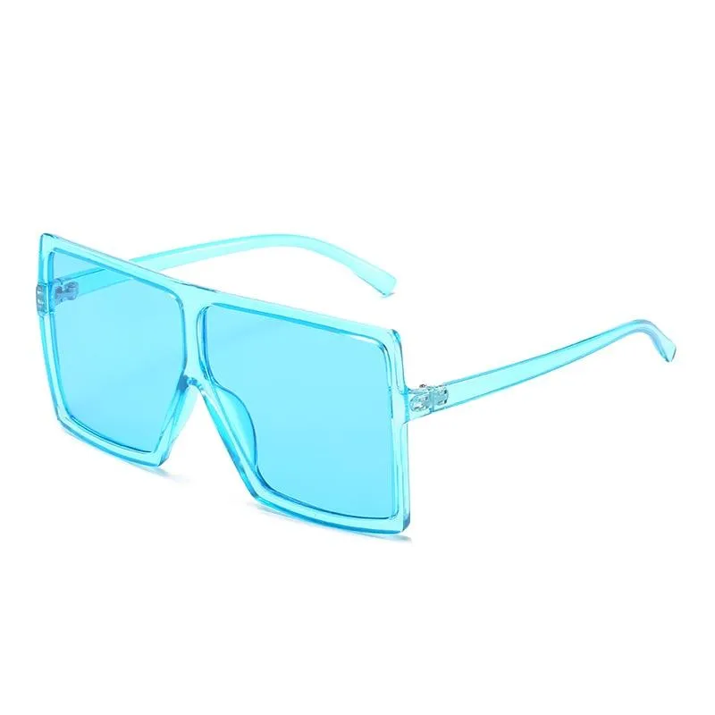 Vintage Oversized Square Sunglasses Women Gradient Shades Flat Top Glasses