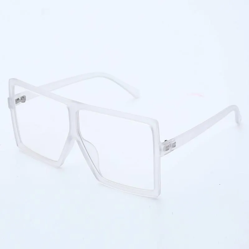 Vintage Oversized Square Sunglasses Women Gradient Shades Flat Top Glasses