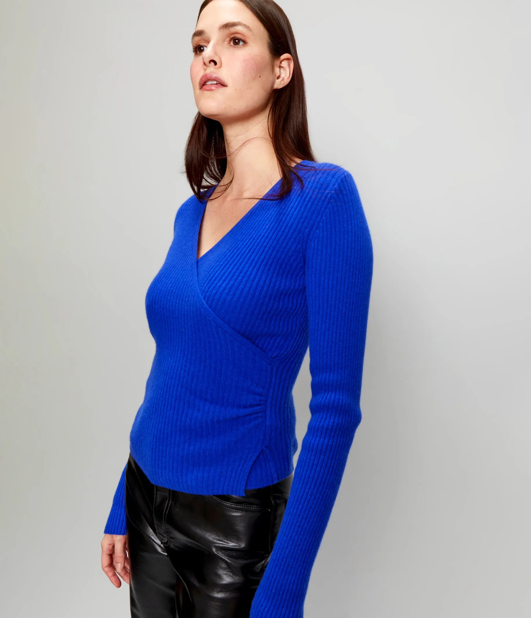 Vivian Surplice Cashmere Sweater