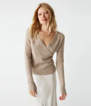 Vivian Surplice Cashmere Sweater